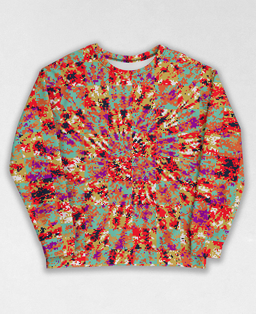 Tie-Dye-Camo Sweatshirt #1778. All over print, precision-cut, and hand-sewn. Super comfortable poly-cotton blend original Digital Camouflage designs by Dan Ellis vague.paris