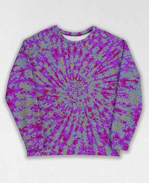 Tie-Dye-Camo Sweatshirt #1782. All over print, precision-cut, and hand-sewn. Super comfortable poly-cotton blend original Digital Camouflage designs by Dan Ellis vague.paris