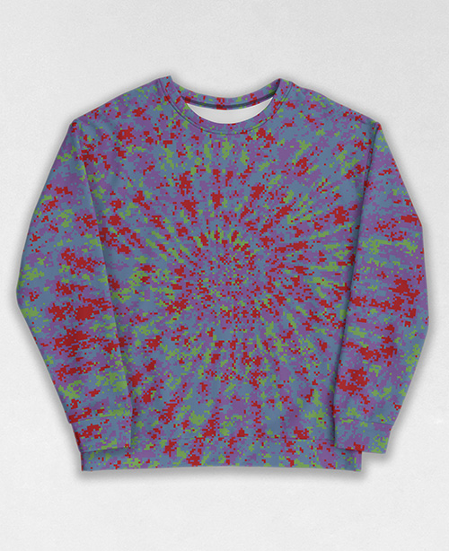 Tie-Dye-Camo Sweatshirt #1786. All over print, precision-cut, and hand-sewn. Super comfortable poly-cotton blend original Digital Camouflage designs by Dan Ellis vague.paris