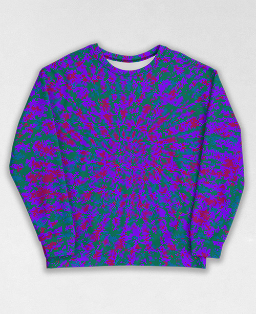 Tie-Dye-Camo Sweatshirt #1790. All over print, precision-cut, and hand-sewn. Super comfortable poly-cotton blend original Digital Camouflage designs by Dan Ellis vague.paris