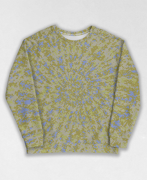 Tie-Dye-Camo Sweatshirt #1794. All over print, precision-cut, and hand-sewn. Super comfortable poly-cotton blend original Digital Camouflage designs by Dan Ellis vague.paris