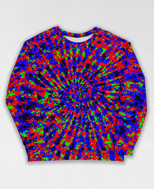 Tie-Dye-Camo Sweatshirt #1803. All over print, precision-cut, and hand-sewn. Super comfortable poly-cotton blend original Digital Camouflage designs by Dan Ellis vague.paris