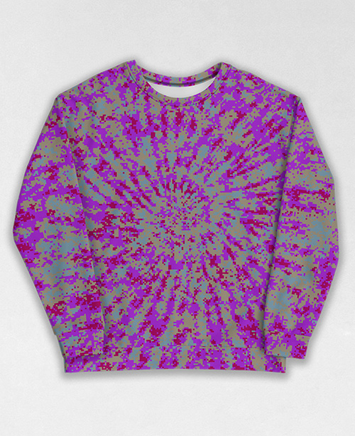 Tie-Dye-Camo Sweatshirt #1820. All over print, precision-cut, and hand-sewn. Super comfortable poly-cotton blend original Digital Camouflage designs by Dan Ellis vague.paris