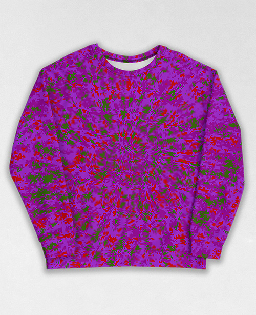 Tie-Dye-Camo Sweatshirt #1822. All over print, precision-cut, and hand-sewn. Super comfortable poly-cotton blend original Digital Camouflage designs by Dan Ellis vague.paris