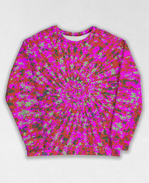 Tie-Dye-Camo Sweatshirt #1823. All over print, precision-cut, and hand-sewn. Super comfortable poly-cotton blend original Digital Camouflage designs by Dan Ellis vague.paris