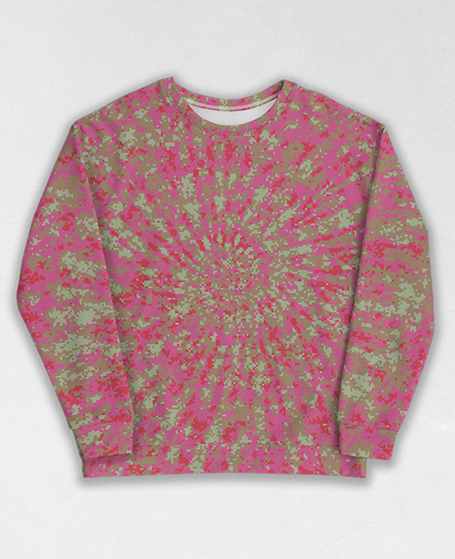 Tie-Dye-Camo Sweatshirt #1851. All over print, precision-cut, and hand-sewn. Super comfortable poly-cotton blend original Digital Camouflage designs by Dan Ellis vague.paris