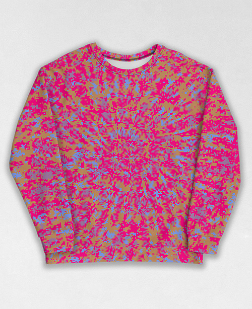 Tie-Dye-Camo Sweatshirt #1907. All over print, precision-cut, and hand-sewn. Super comfortable poly-cotton blend original Digital Camouflage designs by Dan Ellis vague.paris