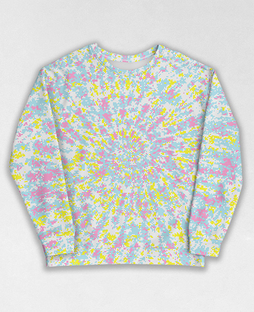 Tie-Dye-Camo Sweatshirt #1908. All over print, precision-cut, and hand-sewn. Super comfortable poly-cotton blend original Digital Camouflage designs by Dan Ellis vague.paris