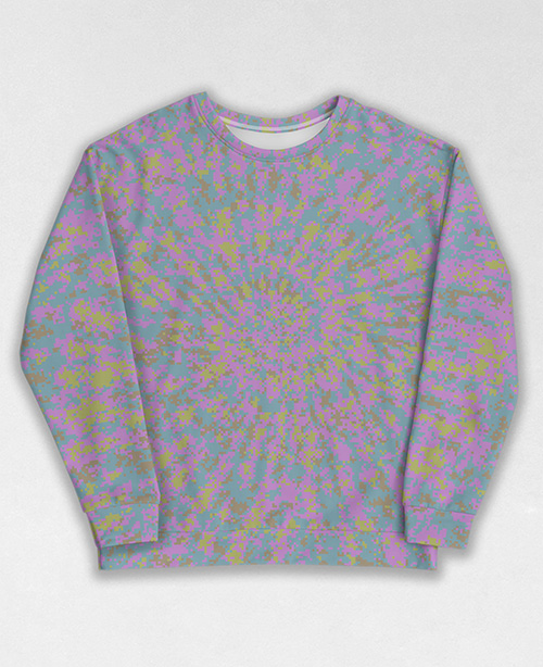 Tie-Dye-Camo Sweatshirt #1950. All over print, precision-cut, and hand-sewn. Super comfortable poly-cotton blend original Digital Camouflage designs by Dan Ellis vague.paris