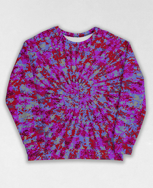 Tie-Dye-Camo Sweatshirt #1954. All over print, precision-cut, and hand-sewn. Super comfortable poly-cotton blend original Digital Camouflage designs by Dan Ellis vague.paris