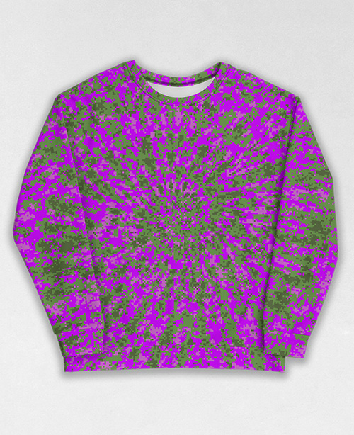 Tie-Dye-Camo Sweatshirt #1956. All over print, precision-cut, and hand-sewn. Super comfortable poly-cotton blend original Digital Camouflage designs by Dan Ellis vague.paris