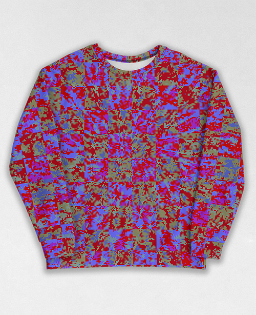 Tie-Dye-Camo Sweatshirt #1969. All over print, precision-cut, and hand-sewn. Super comfortable poly-cotton blend original Digital Camouflage designs by Dan Ellis vague.paris