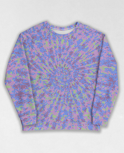 Tie-Dye-Camo Sweatshirt #1996. All over print, precision-cut, and hand-sewn. Super comfortable poly-cotton blend original Digital Camouflage designs by Dan Ellis vague.paris