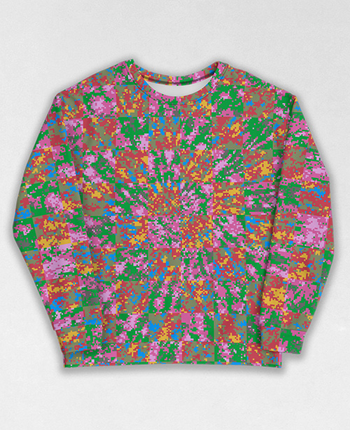 Tie-Dye-Camo Sweatshirt #2000. All over print, precision-cut, and hand-sewn. Super comfortable poly-cotton blend original Digital Camouflage designs by Dan Ellis vague.paris