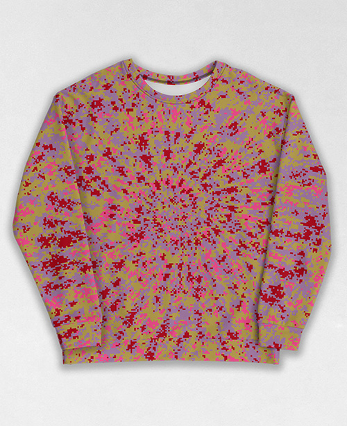 Tie-Dye-Camo Sweatshirt #2009. All over print, precision-cut, and hand-sewn. Super comfortable poly-cotton blend original Digital Camouflage designs by Dan Ellis vague.paris