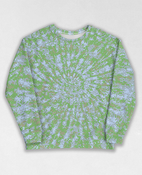 Tie-Dye-Camo Sweatshirt #2010. All over print, precision-cut, and hand-sewn. Super comfortable poly-cotton blend original Digital Camouflage designs by Dan Ellis vague.paris