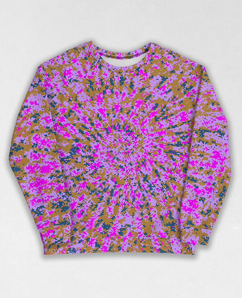 Tie-Dye-Camo Sweatshirt #2011. All over print, precision-cut, and hand-sewn. Super comfortable poly-cotton blend original Digital Camouflage designs by Dan Ellis vague.paris