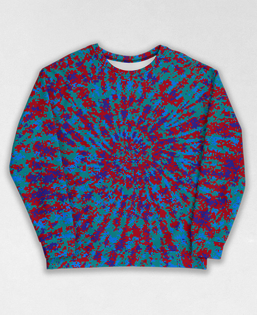 Tie-Dye-Camo Sweatshirt #2014. All over print, precision-cut, and hand-sewn. Super comfortable poly-cotton blend original Digital Camouflage designs by Dan Ellis vague.paris